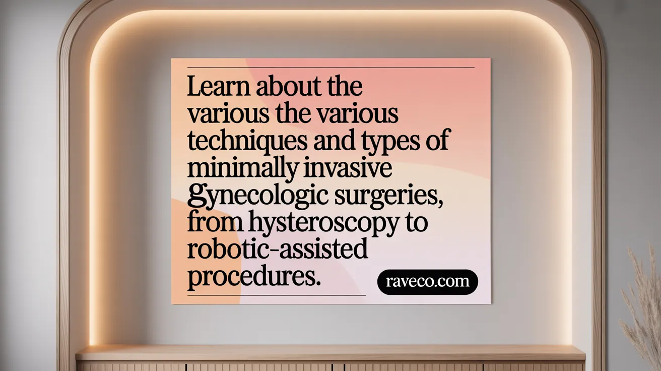 Learn about the various techniques and types of minimally invasive gynecologic surgeries, from hysteroscopy to robotic-assisted procedures.