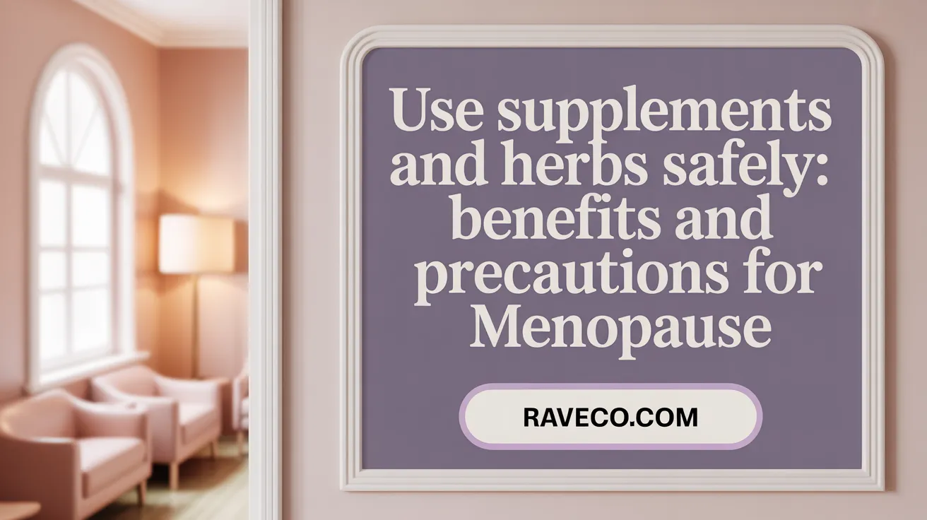 Use Supplements and Herbs Safely: Benefits and Precautions for Menopause