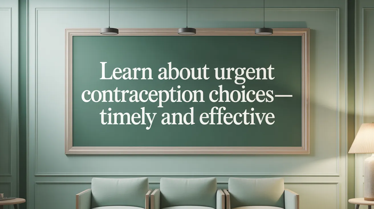 Learn about urgent contraception choices—timely and effective