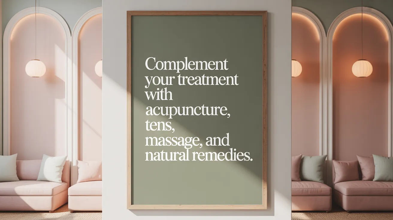 Complement your treatment with acupuncture, TENS, massage, and natural remedies.