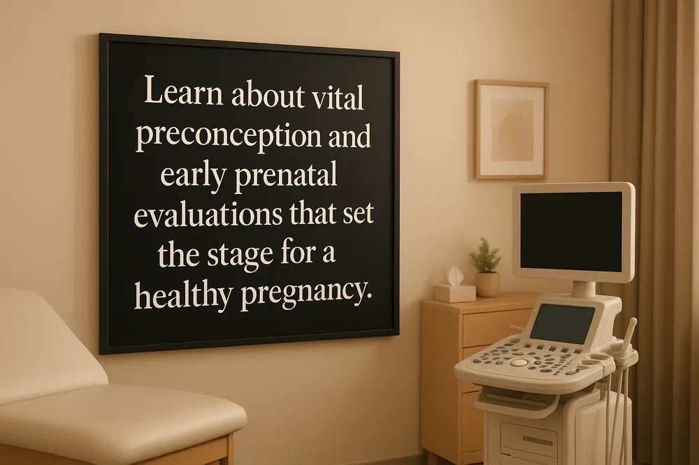 Learn about vital preconception and early prenatal evaluations that set the stage for a healthy pregnancy.