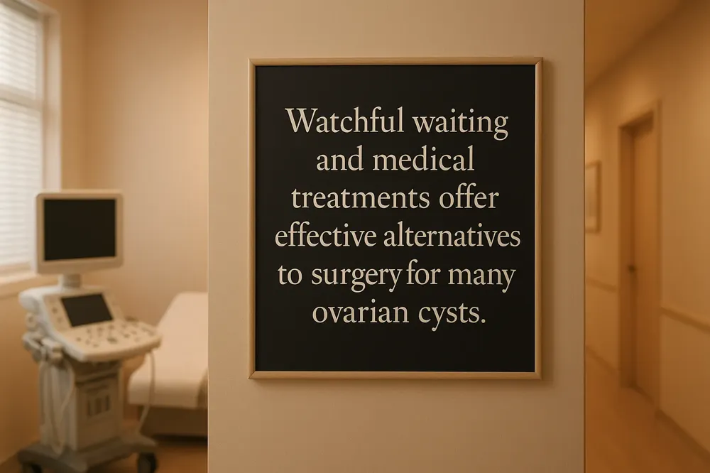 Watchful waiting and medical treatments offer effective alternatives to surgery for many ovarian cysts.