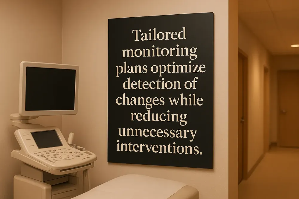 Tailored monitoring plans optimize detection of changes while reducing unnecessary interventions.