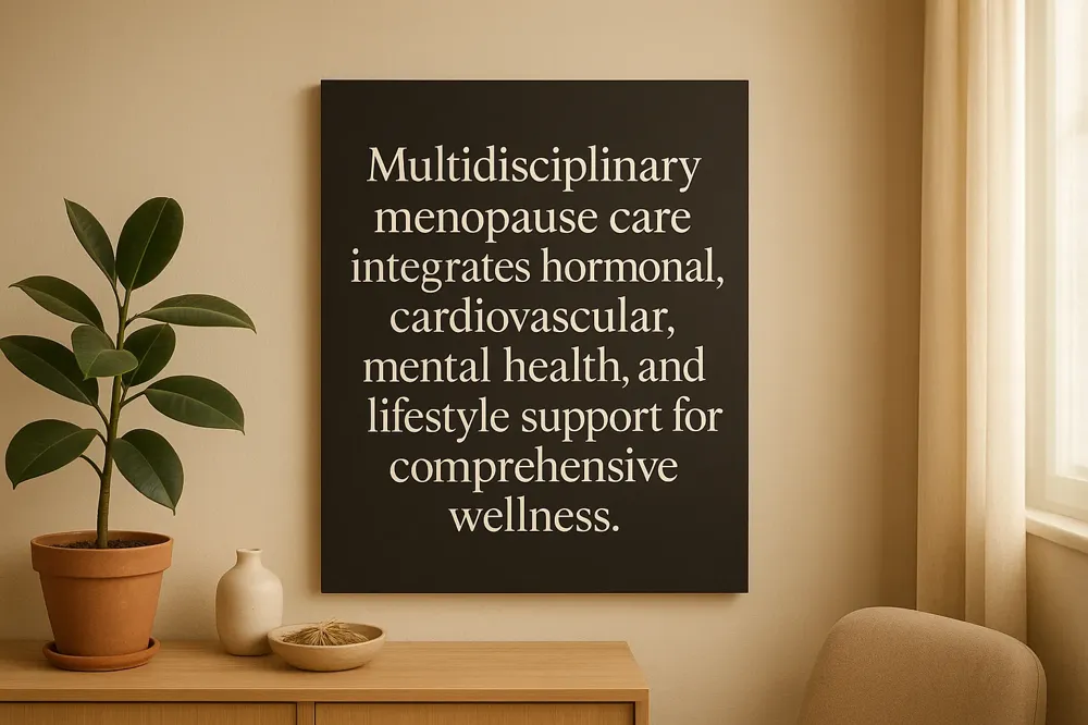 Multidisciplinary menopause care integrates hormonal, cardiovascular, mental health, and lifestyle support for comprehensive wellness.
