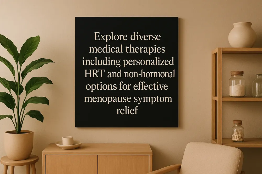 Explore diverse medical therapies including personalized HRT and non-hormonal options for effective menopause symptom relief.