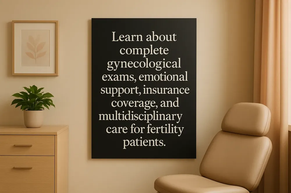 Learn about complete gynecological exams, emotional support, insurance coverage, and multidisciplinary care for fertility patients.