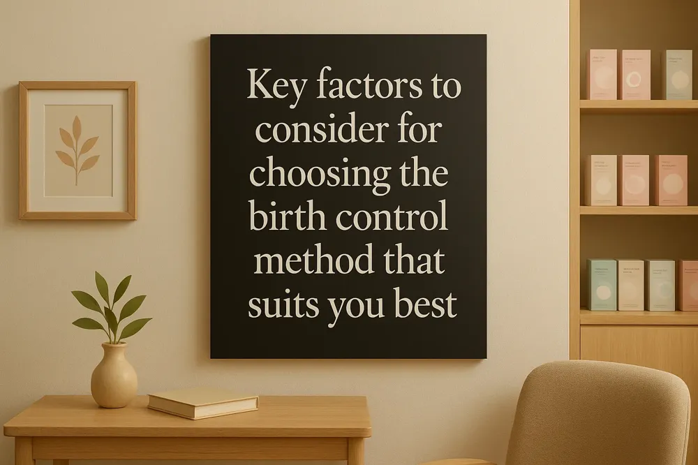 Key factors to consider for choosing the birth control method that suits you best.