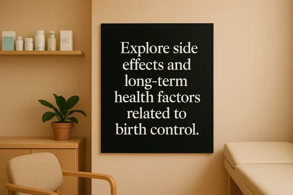Explore side effects and long-term health factors related to birth control.
