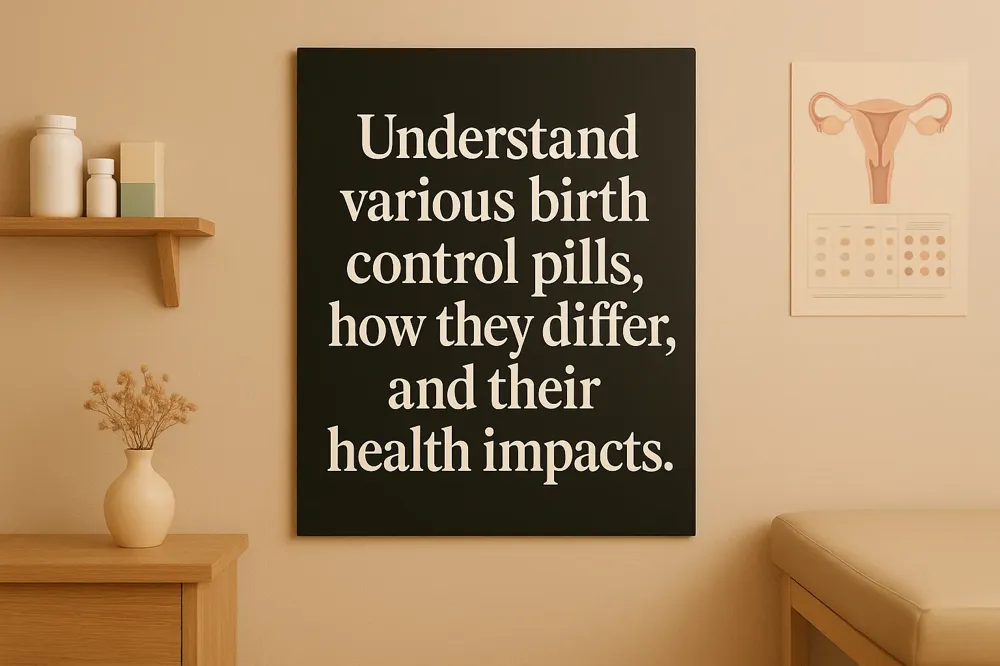 Understand various birth control pills, how they differ, and their health impacts.
