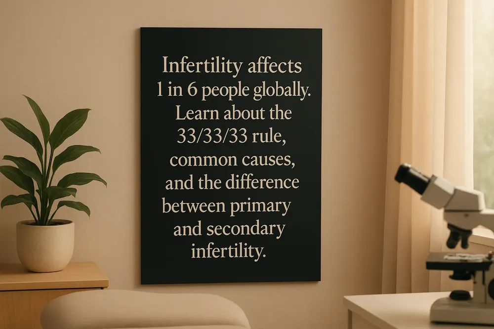 Infertility affects 1 in 6 people globally. Learn about the 33/33/33 rule, common causes, and the difference between primary and secondary infertility.