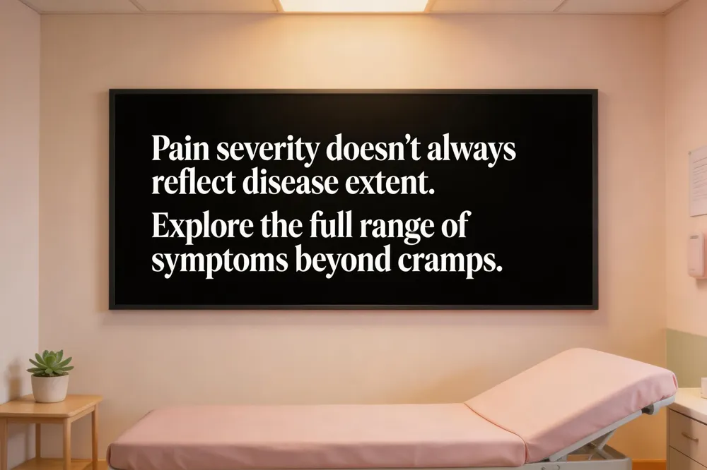Pain severity doesn't always reflect disease extent. Explore the full range of symptoms beyond cramps.