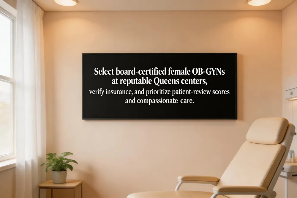 Select board‑certified female OB‑GYNs at reputable Queens centers, verify insurance, and prioritize patient‑review scores and compassionate care.