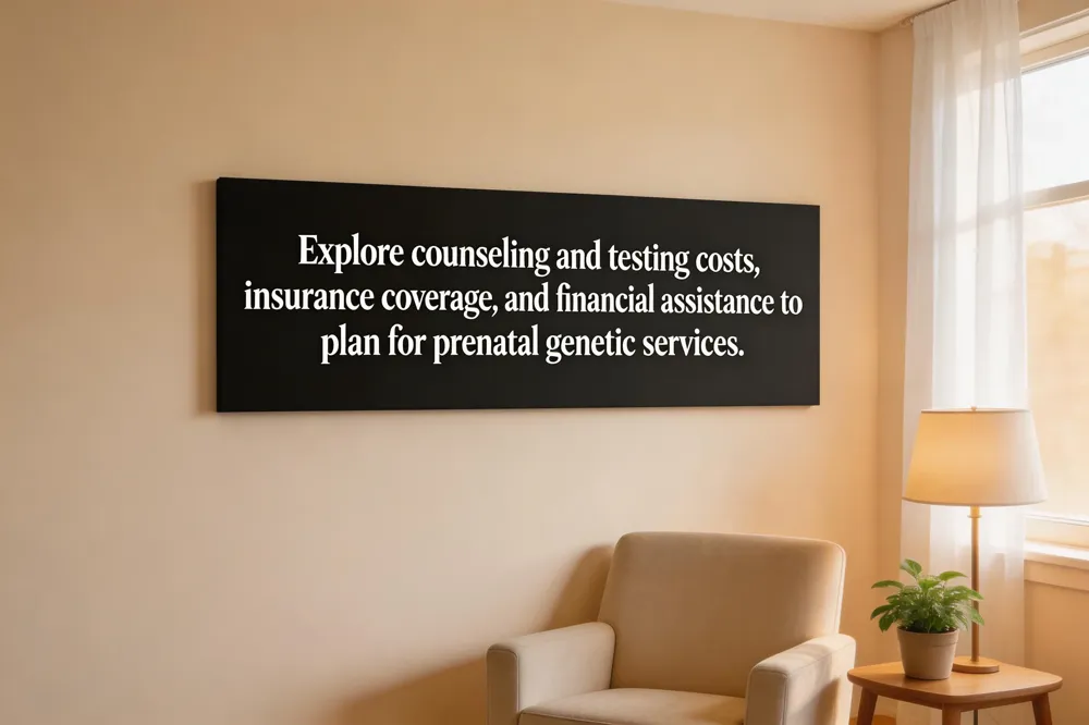 Explore counseling and testing costs, insurance coverage, and financial assistance to plan for prenatal genetic services.