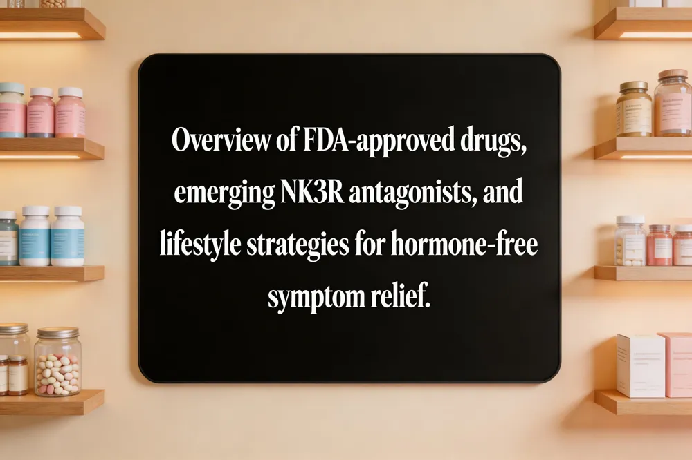 Overview of FDA‑approved drugs, emerging NK3R antagonists, and lifestyle strategies for hormone‑free symptom relief.