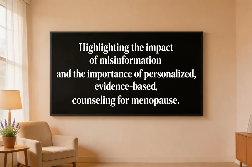 Highlighting the impact of misinformation and the importance of personalized, evidence‑based counseling for menopause.