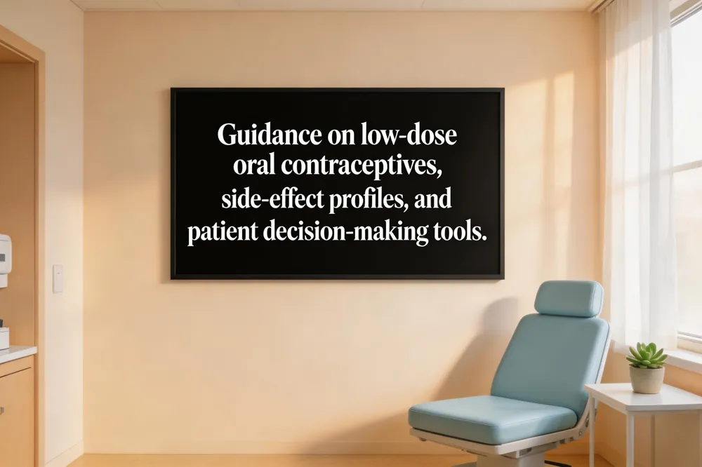 Guidance on low‑dose oral contraceptives, side‑effect profiles, and patient decision‑making tools.
