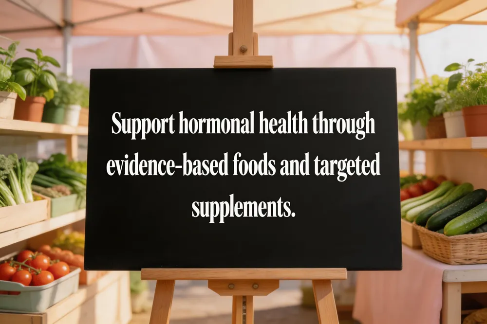 Support hormonal health through evidence‑based foods and targeted supplements.