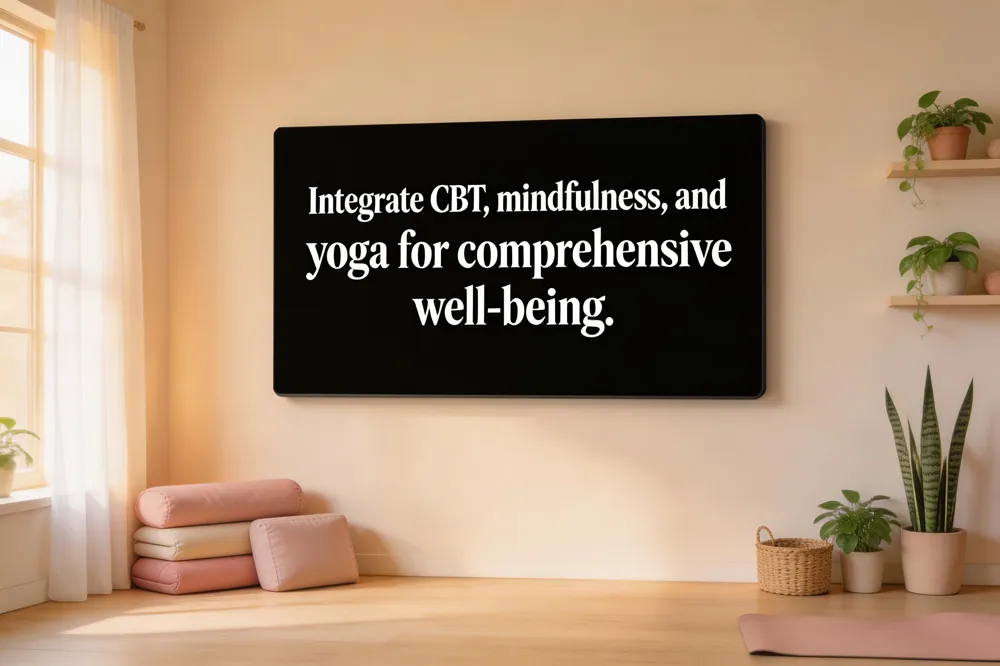 Integrate CBT, mindfulness, and yoga for comprehensive well‑being.