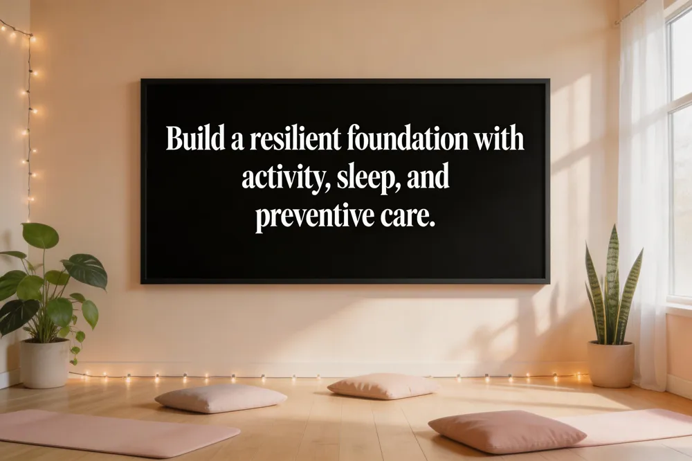 Build a resilient foundation with activity, sleep, and preventive care.