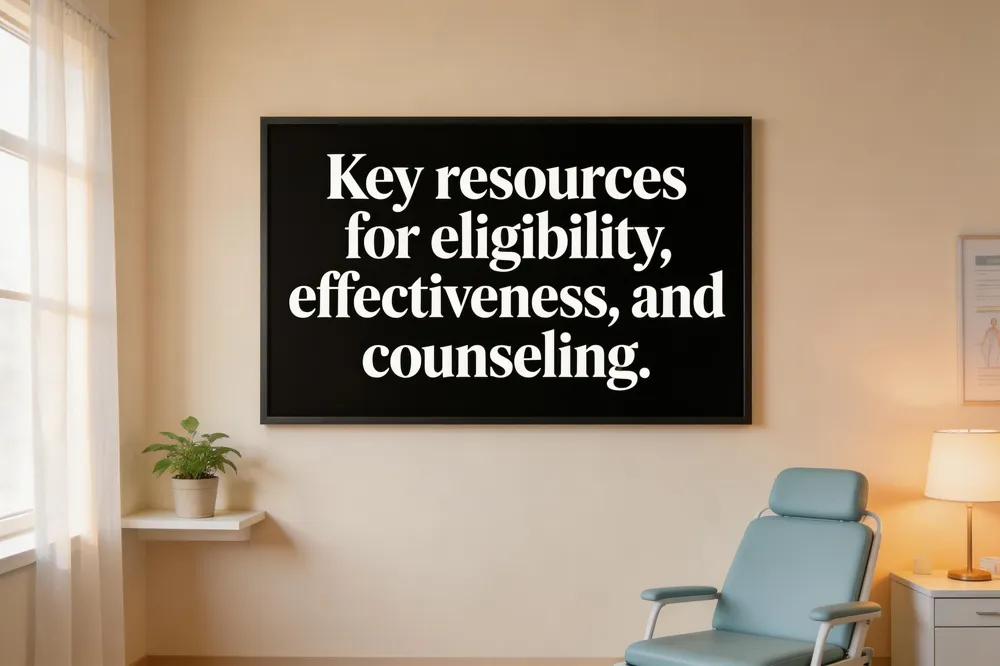 Key resources for eligibility, effectiveness, and counseling.