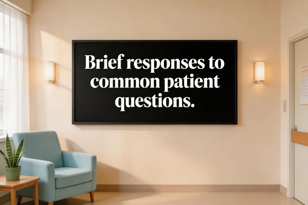 Brief responses to common patient questions.