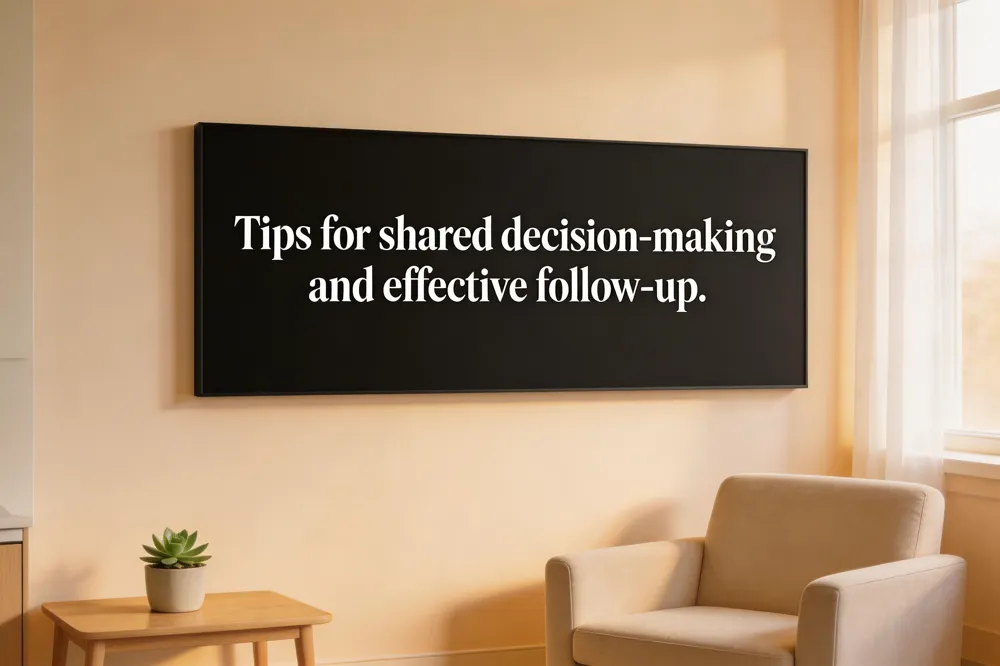 Tips for shared decision‑making and effective follow‑up.