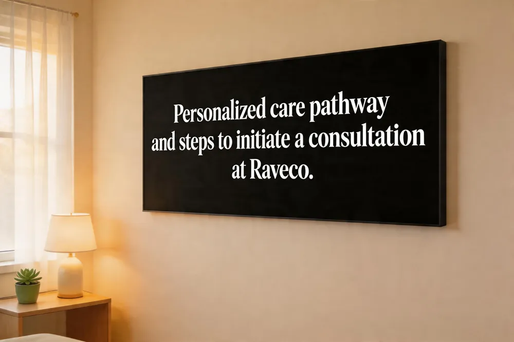 Personalized care pathway and steps to initiate a consultation at Raveco.