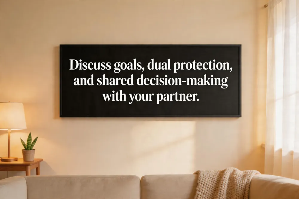 Discuss goals, dual protection, and shared decision‑making with your partner.