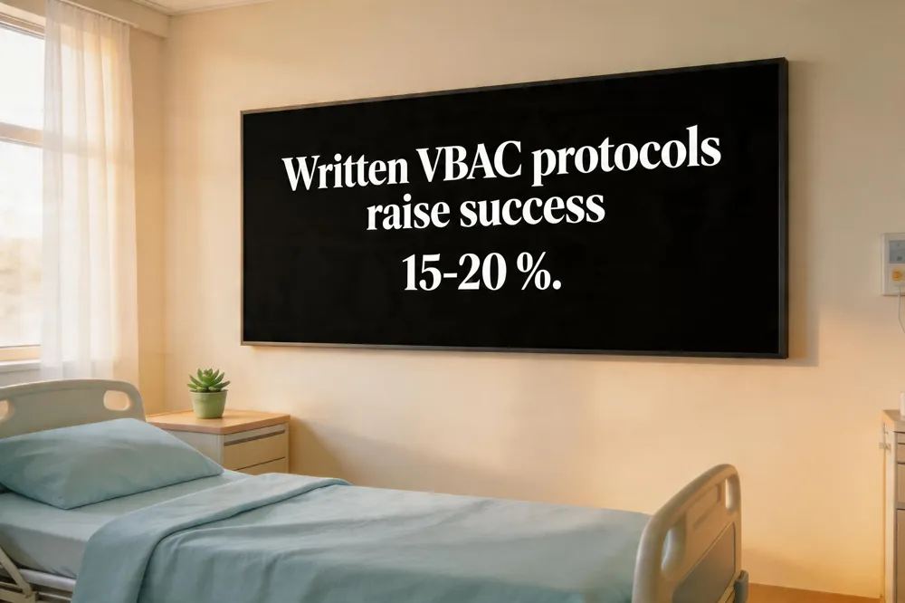 Written VBAC protocols raise success 15‑20 %.