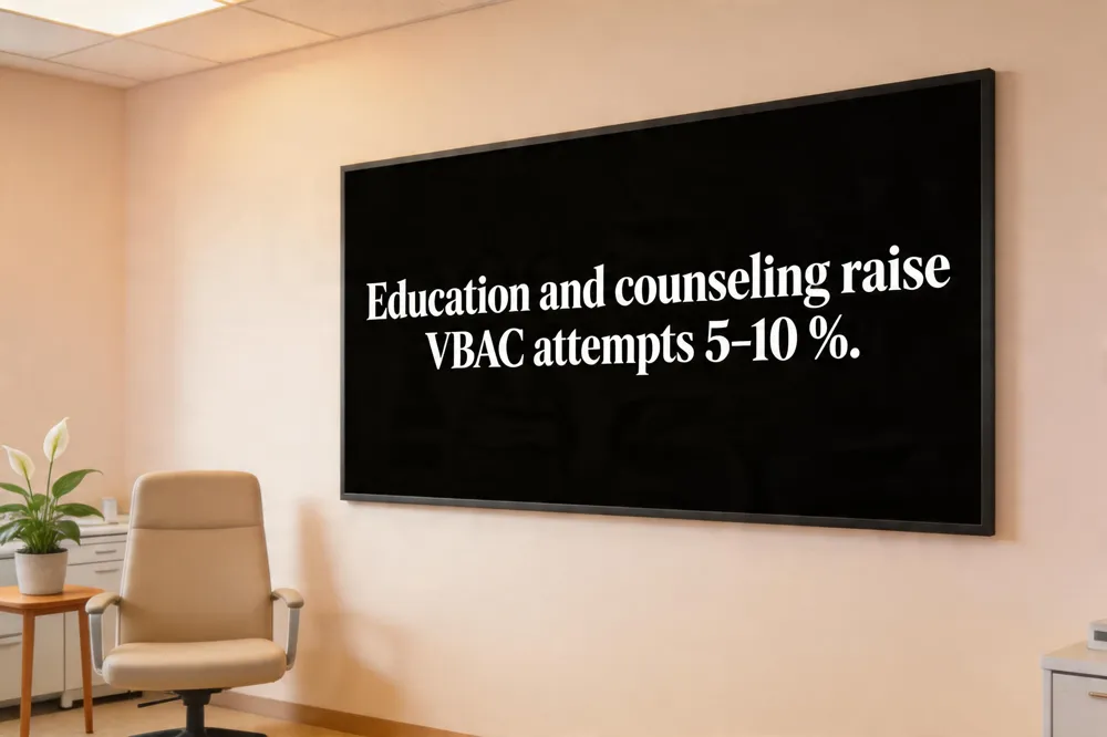 Education and counseling raise VBAC attempts 5‑10 %.