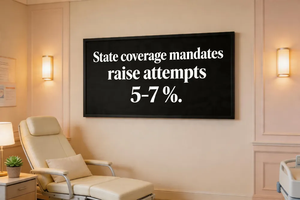 State coverage mandates raise attempts 5‑7 %.