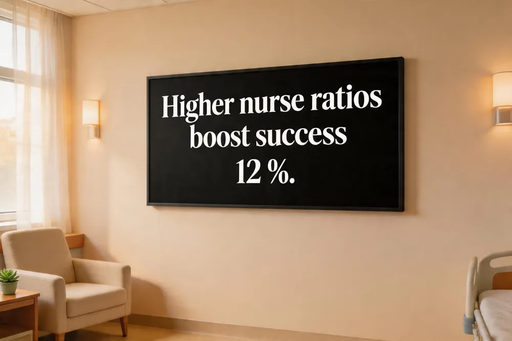 Higher nurse ratios boost success 12 %.