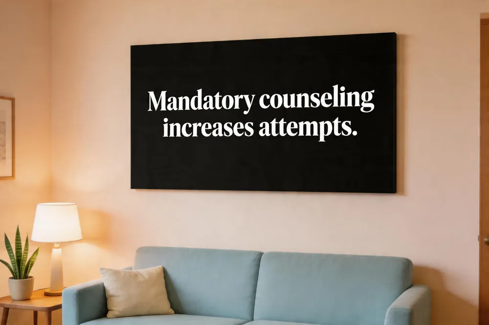Mandatory counseling increases attempts.