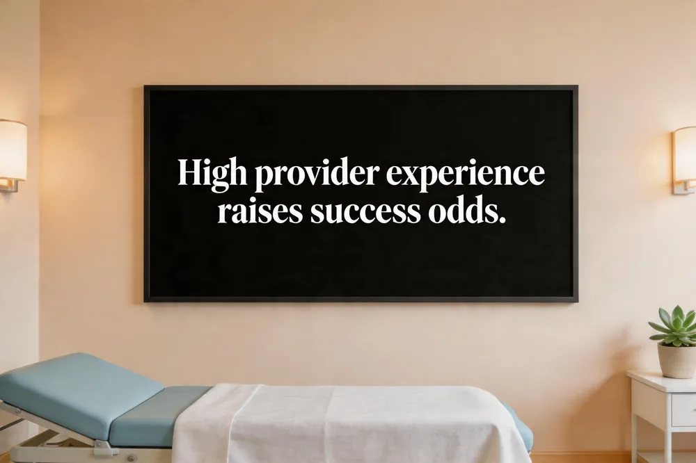 High provider experience raises success odds.
