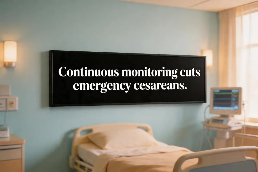 Continuous monitoring cuts emergency cesareans.