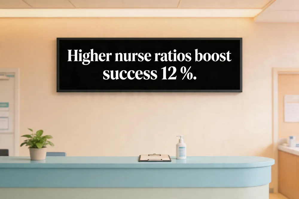 Higher nurse ratios boost success 12 %.