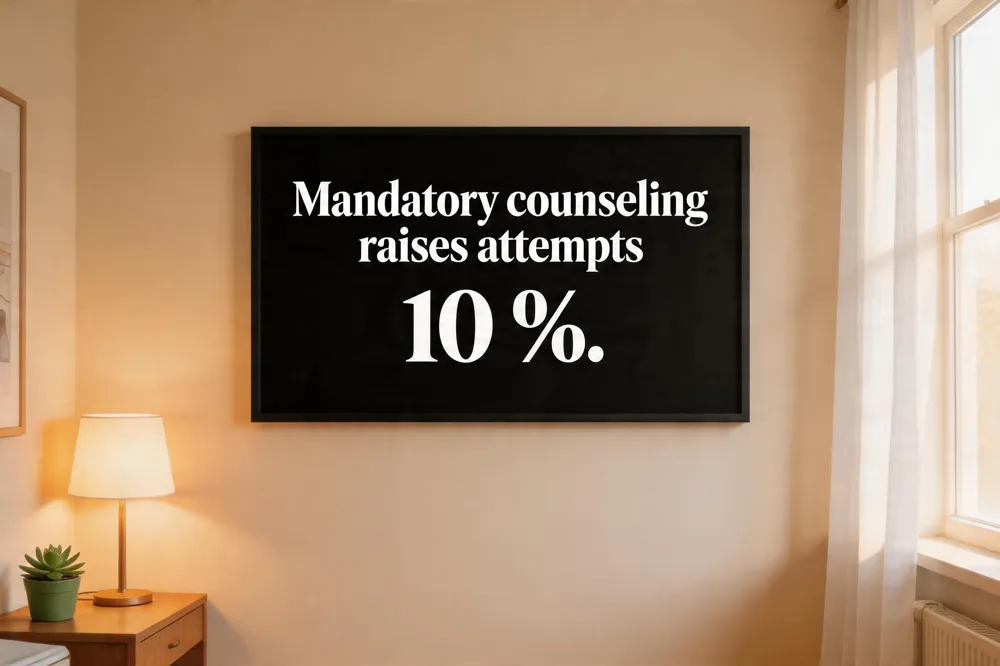 Mandatory counseling raises attempts 10 %.