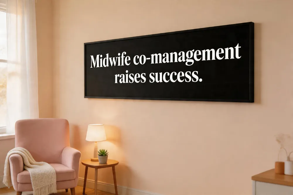 Midwife co‑management raises success.
