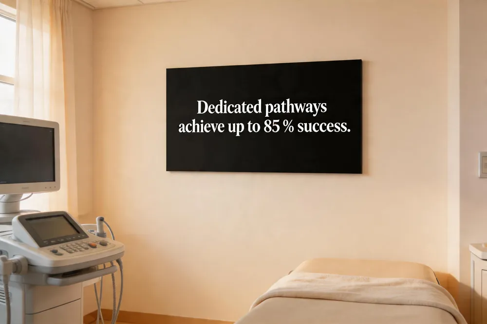 Dedicated pathways achieve up to 85 % success.