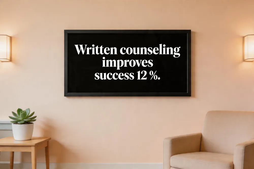 Written counseling improves success 12 %.