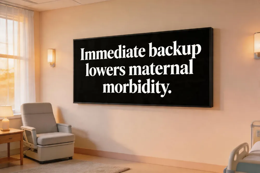 Immediate backup lowers maternal morbidity.