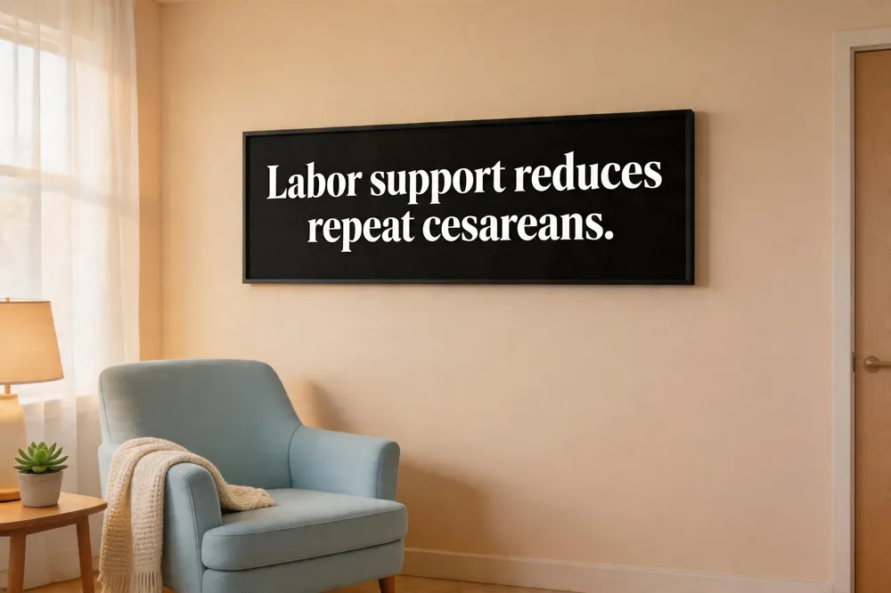 Labor support reduces repeat cesareans.