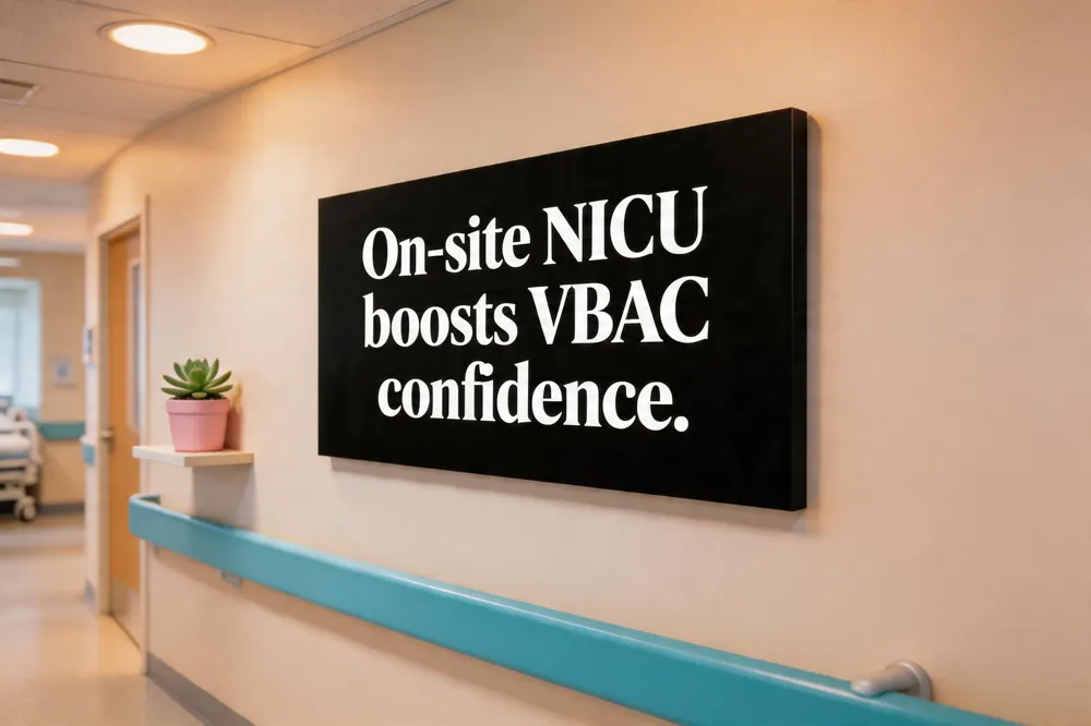 On‑site NICU boosts VBAC confidence.