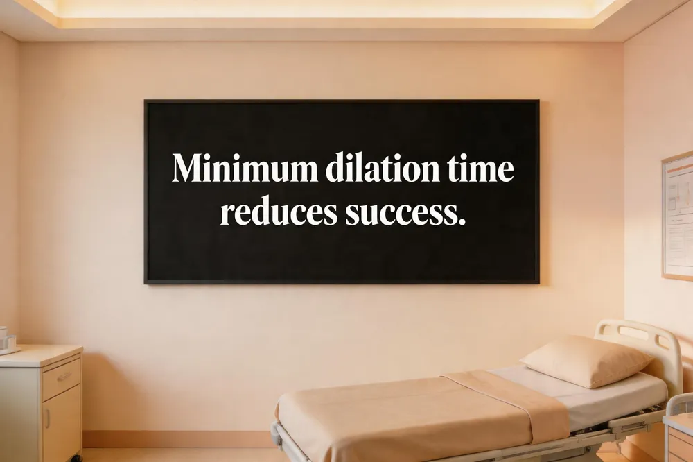 Minimum dilation time reduces success.