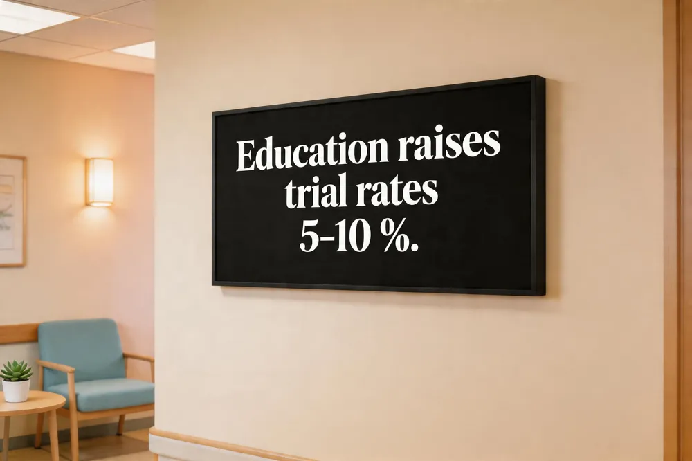 Education raises trial rates 5‑10 %.
