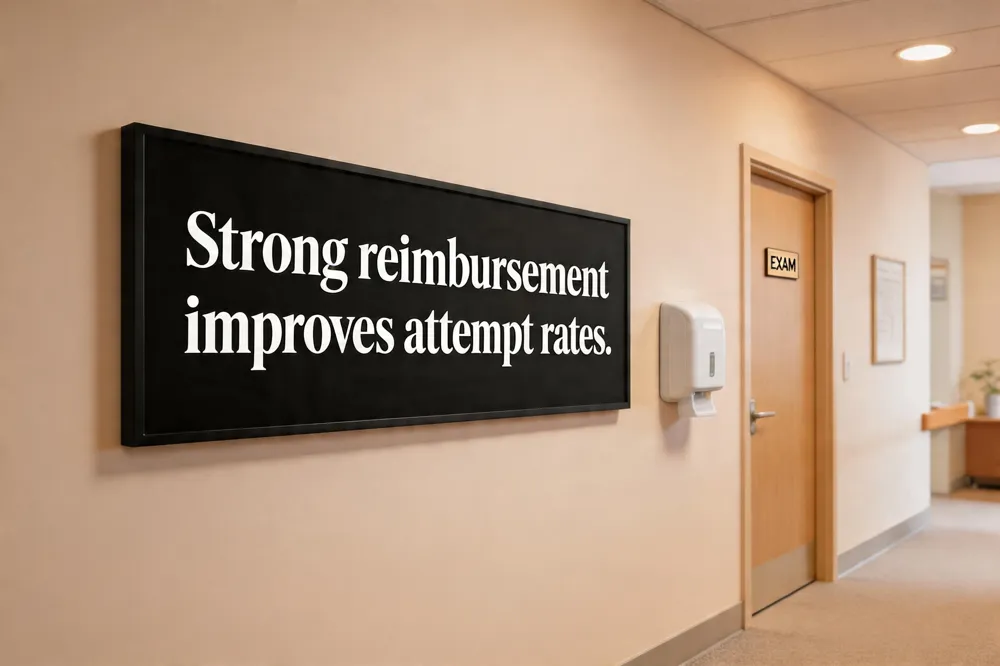 Strong reimbursement improves attempt rates.