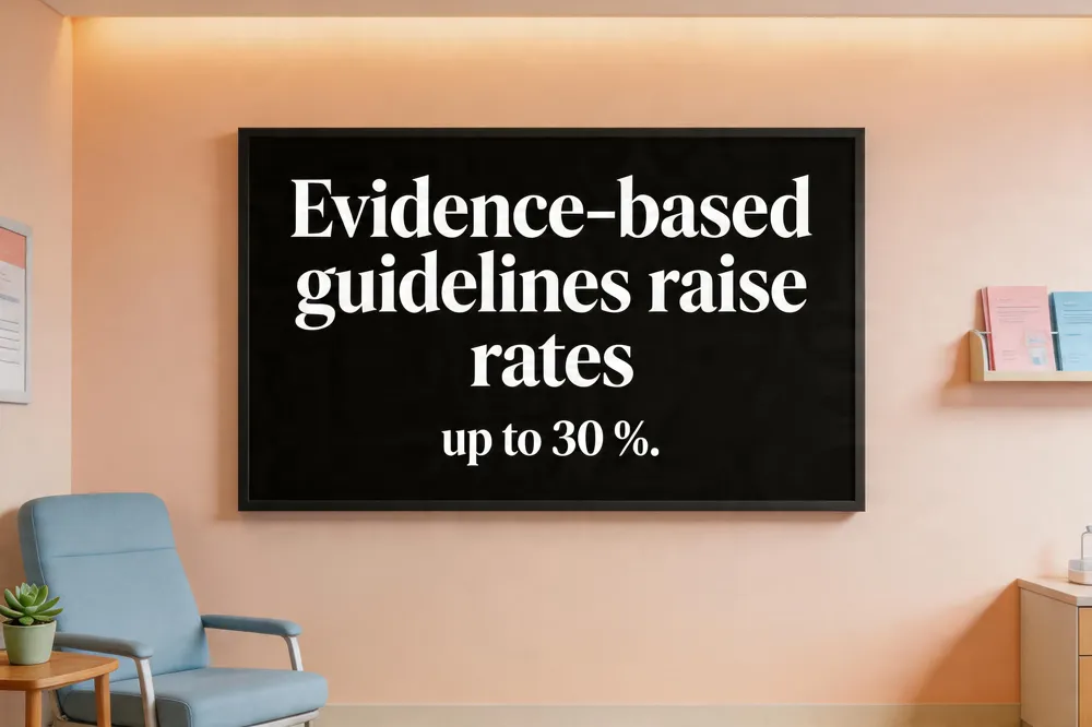 Evidence‑based guidelines raise rates up to 30 %.