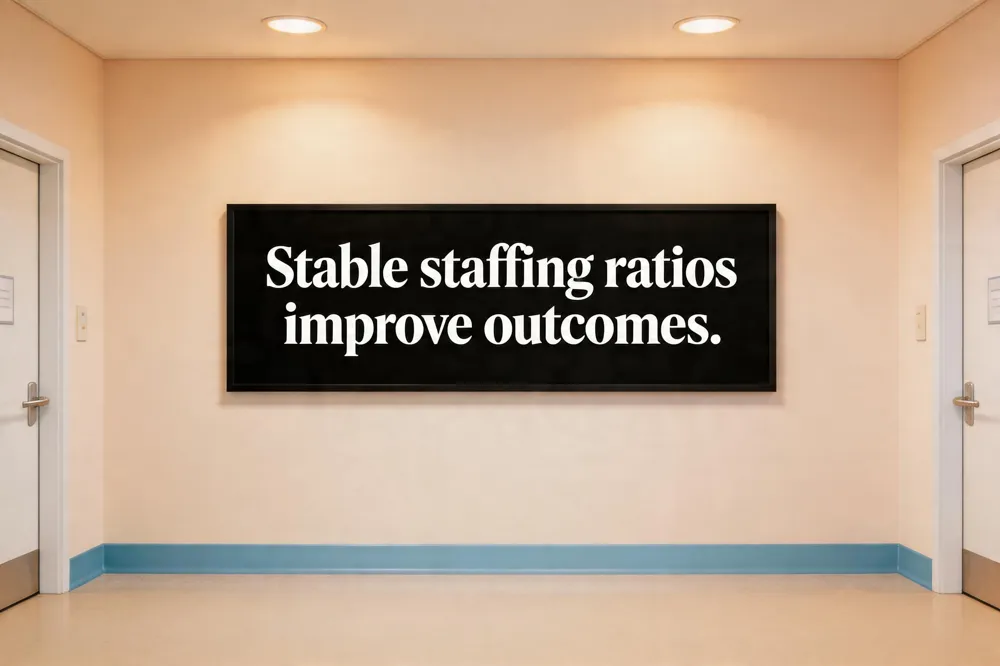 Stable staffing ratios improve outcomes.