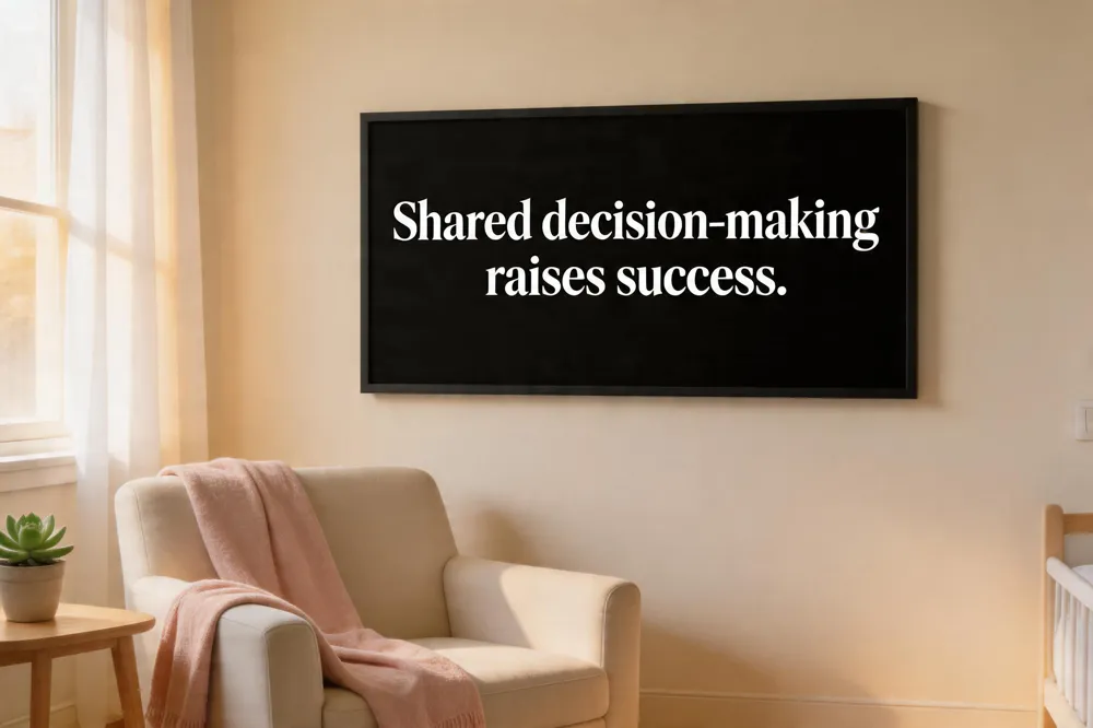 Shared decision‑making raises success.
