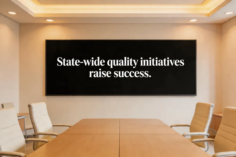 State‑wide quality initiatives raise success.